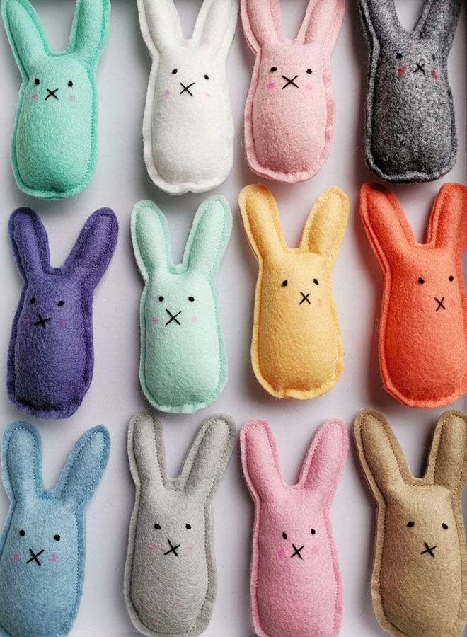 Mini felt bunny rattles, Hello Little Life
