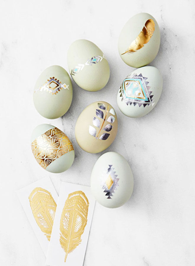 Metallic tattoo Easter eggs