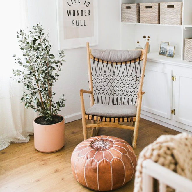 Nursing station in modern boho nursery