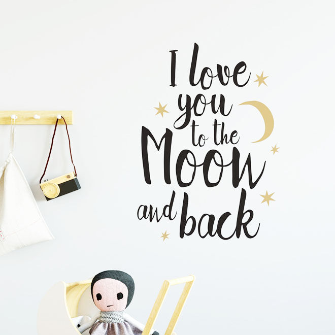 Nursery Wall Stickers, I love you to the moon and back