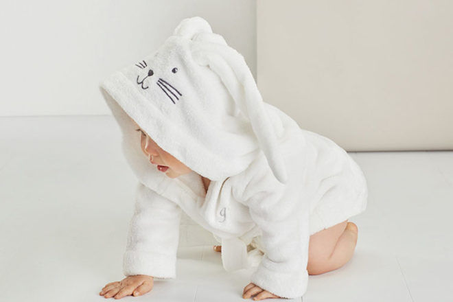 Bunnie hooded baby bath robe, Sheridan