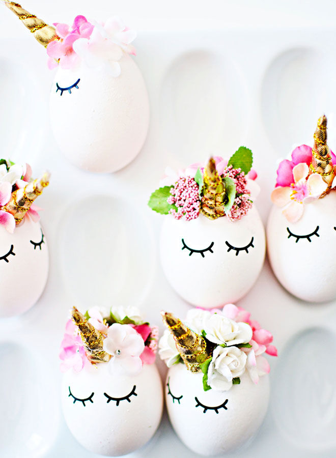Unicorn Easter egg decorating idea