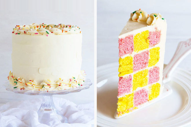 Checkerboard Easter Cake