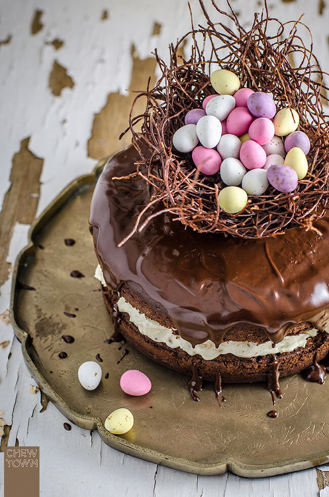 Chocolate Easter Egg Nest Cake