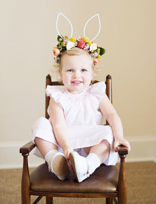 DIY floral bunny ears for Easter parade