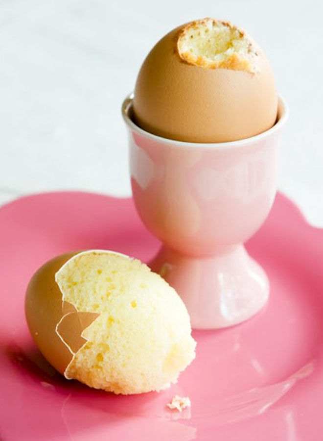 Easter cake made in real egg shell