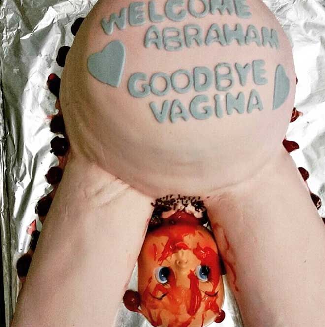 Goodbye vagina baby shower cake