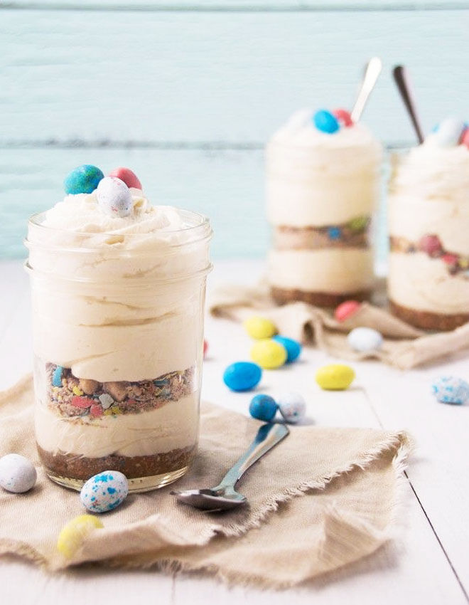 No Bake Easter Cheesecake Jars