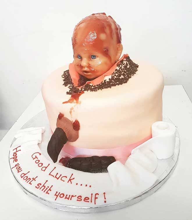 Poo baby shower cake