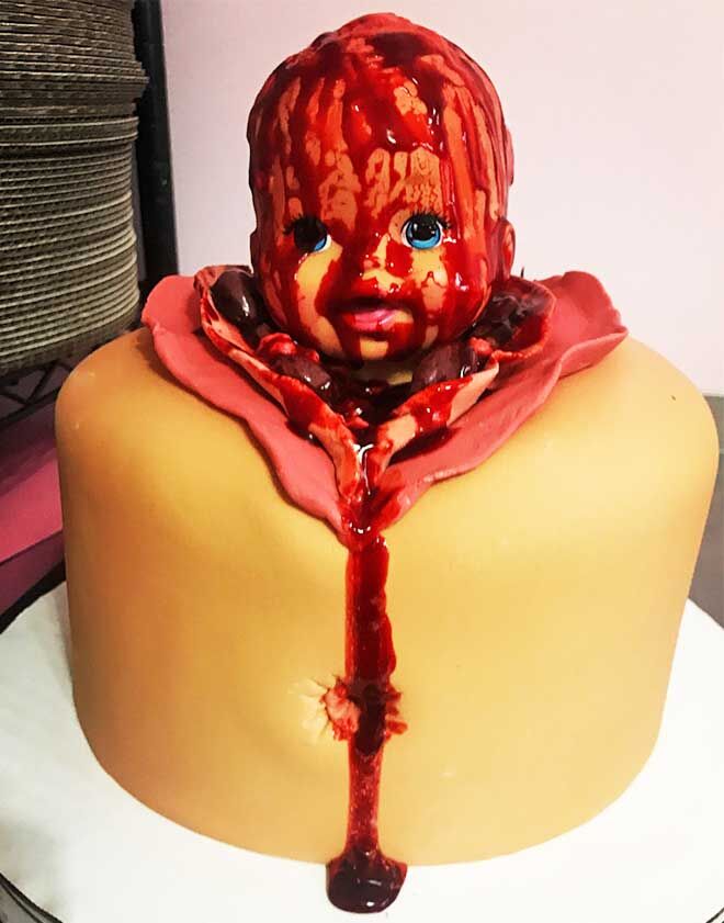 Vulva baby shower cake