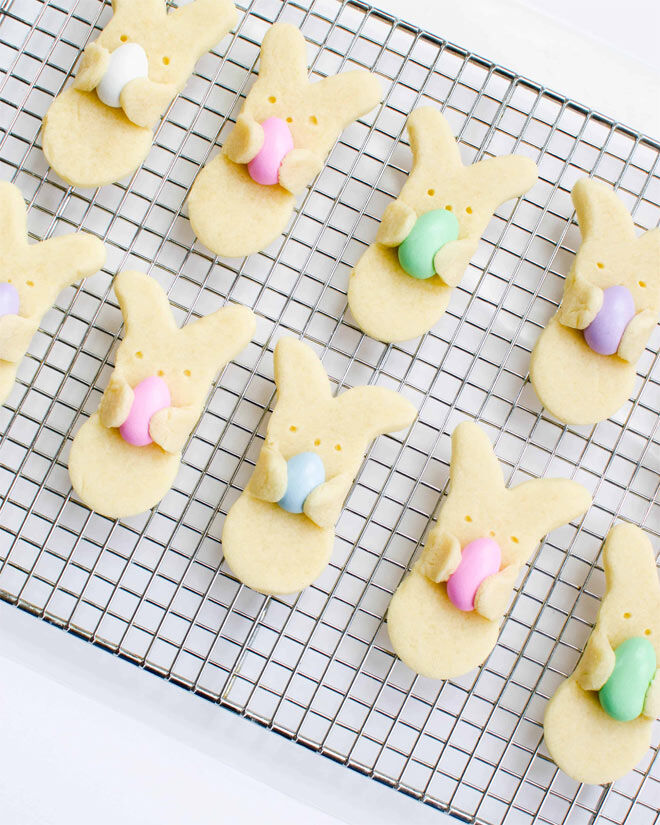 Bunny hugging egg cookies