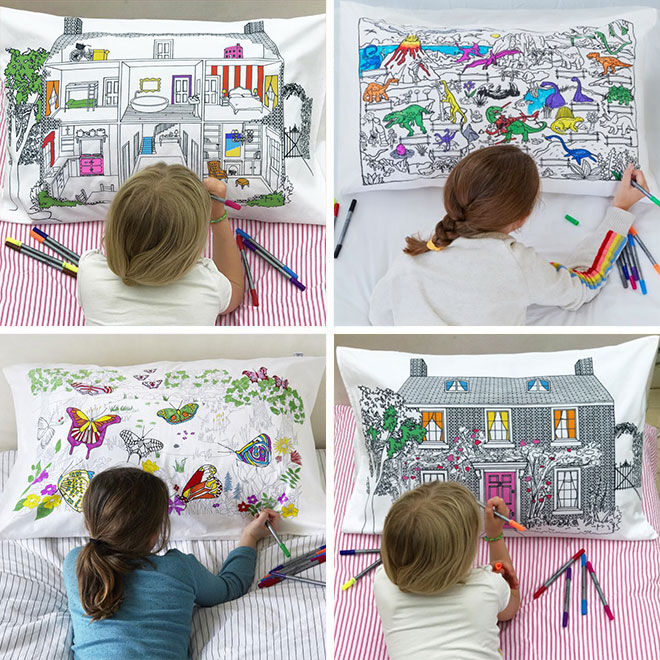 Eatsleepdoodle colourin pillowcases Mum's Grapevine
