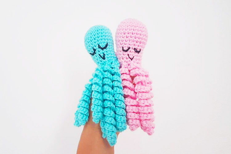 Baby Shower Gift Pale Pink & White Crochet Octopus For Premature Babies 