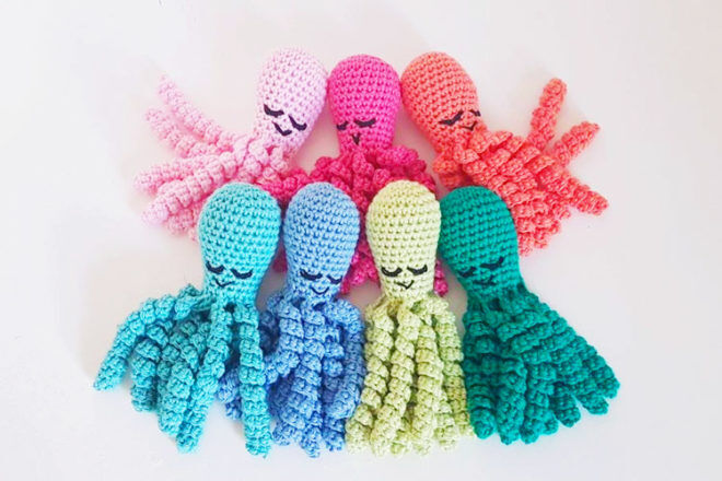 Crochet octopus toys for premmie babies