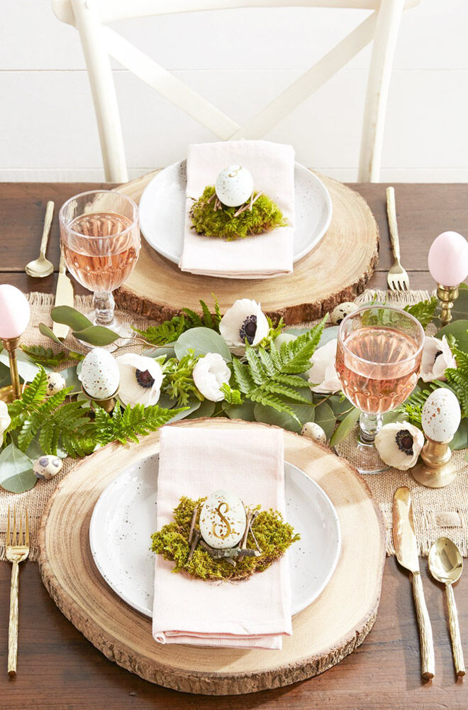 Rustic Easter table setting