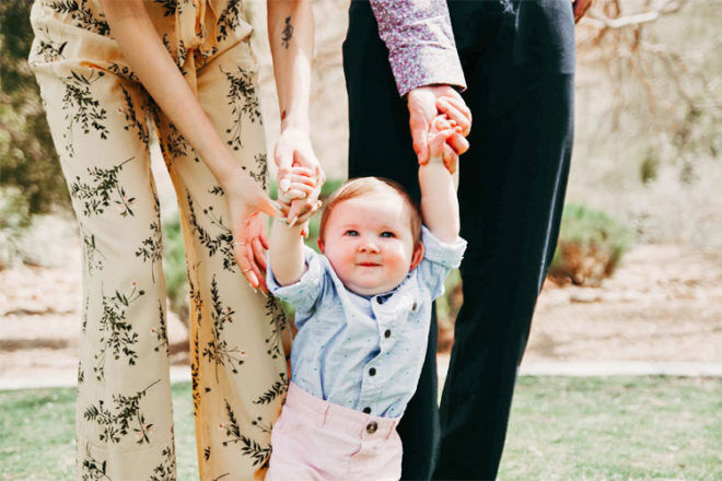 Baby walks at six months