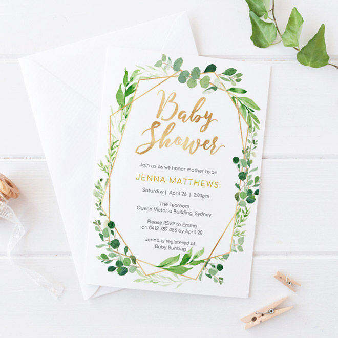 Boho baby shower invites, Mini Moi Prints