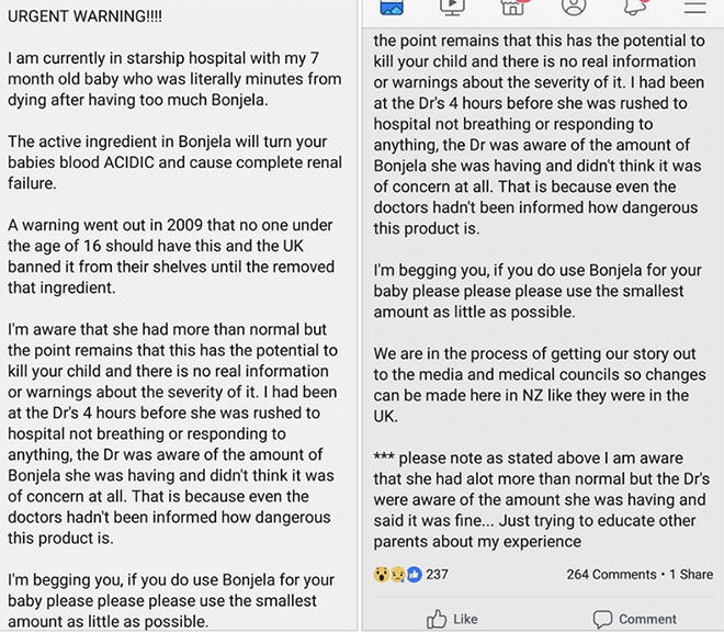 Bonjela warning