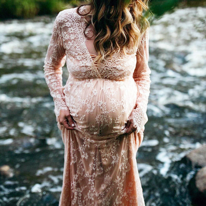 Camille lace maternity gown