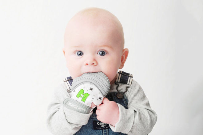 Munch Mitt, the world's first wearable silicone teether | Mum's Grapevine