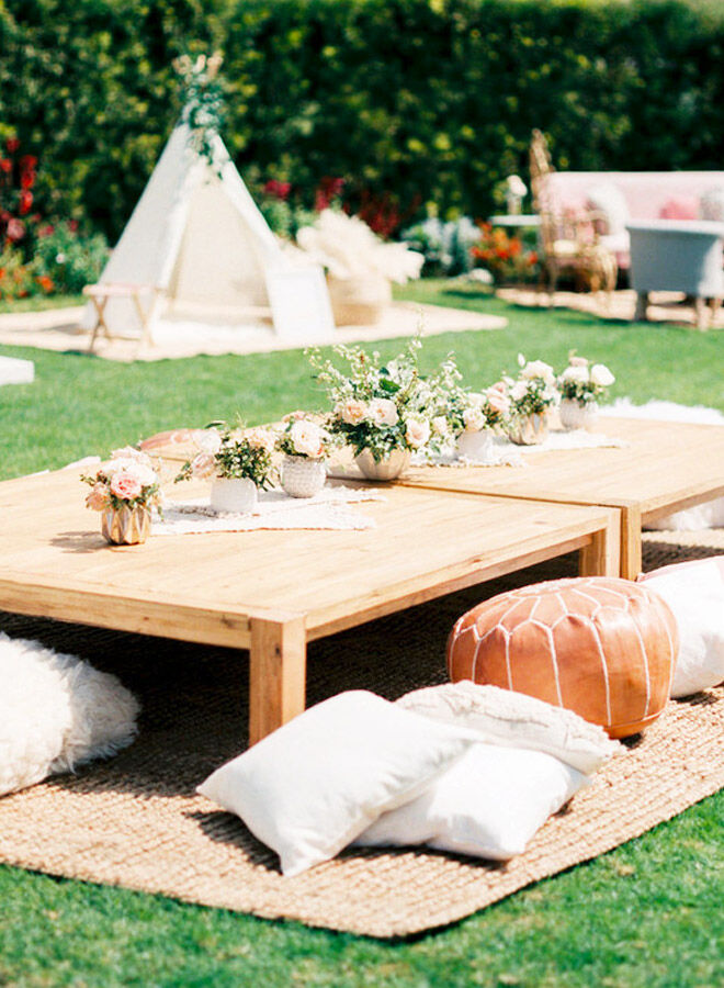 Outdoor boho baby shower idea