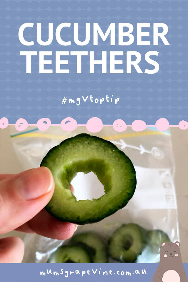 Cooling cucumber teething rings