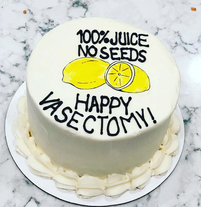 Vasectomy cake lemon