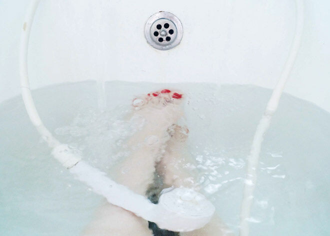 women relaxing and having a bath