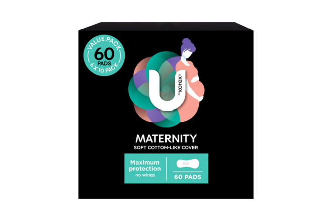 U BY KOTEX Maxi's Maternity Pads with no Wings