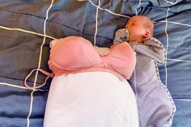 Bra over pillow sleep trick for babies