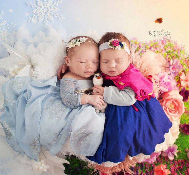 Frozen themed newborn photo shoot