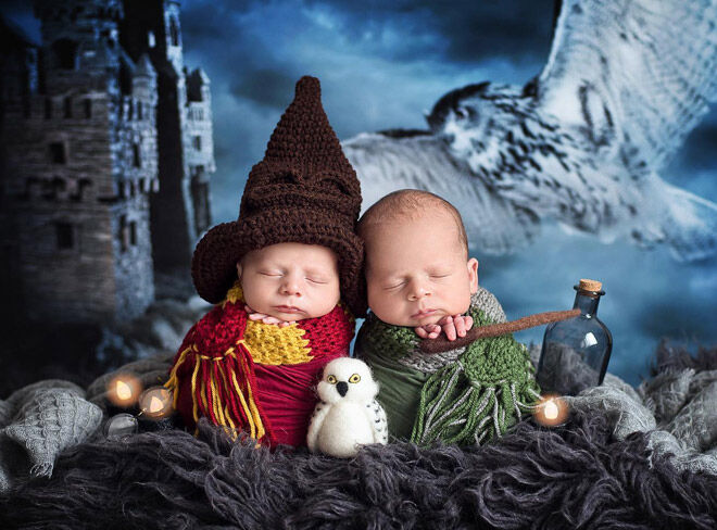 Harry Potter newborn photo shoot