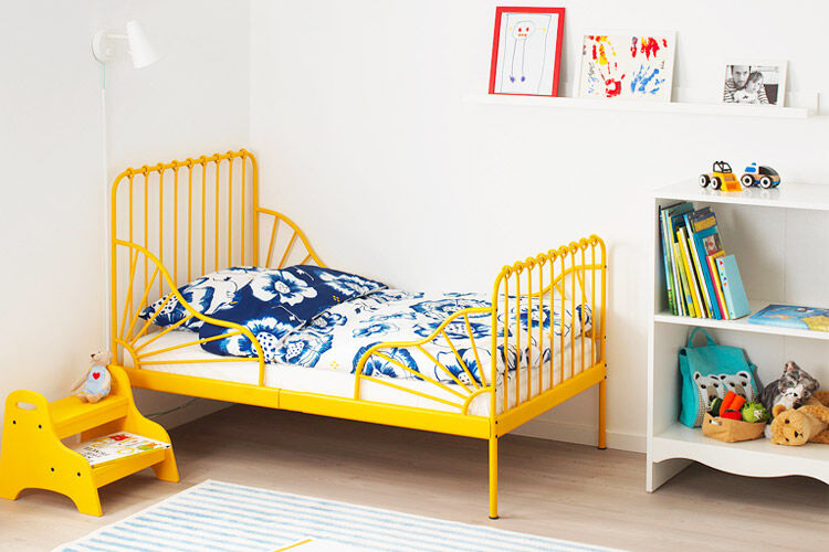 IKEA MINNEN toddler bed yellow