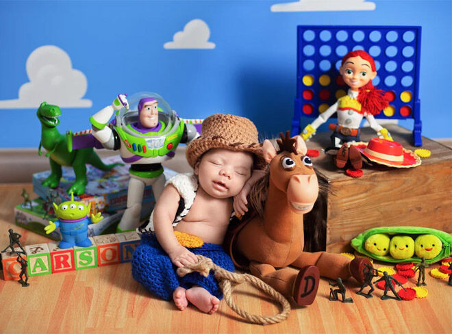 Toy Story newborn photo shoot