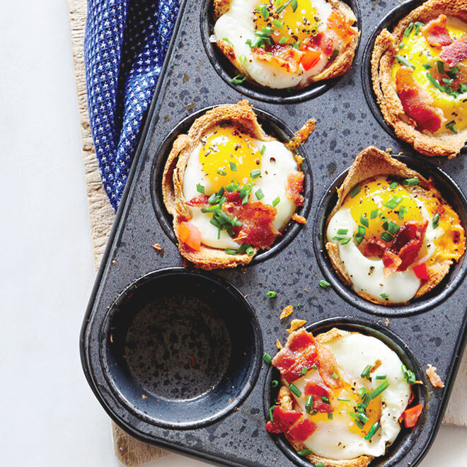 bacon egg and toast cups