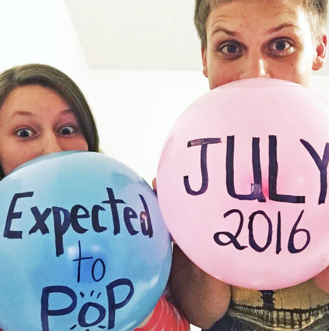 Ready to pop pregnancy announcement