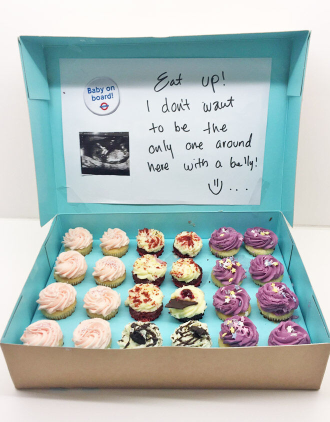 Cupcakes pregnancy announcement