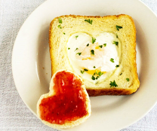 Egg in a basket father's day breakfast