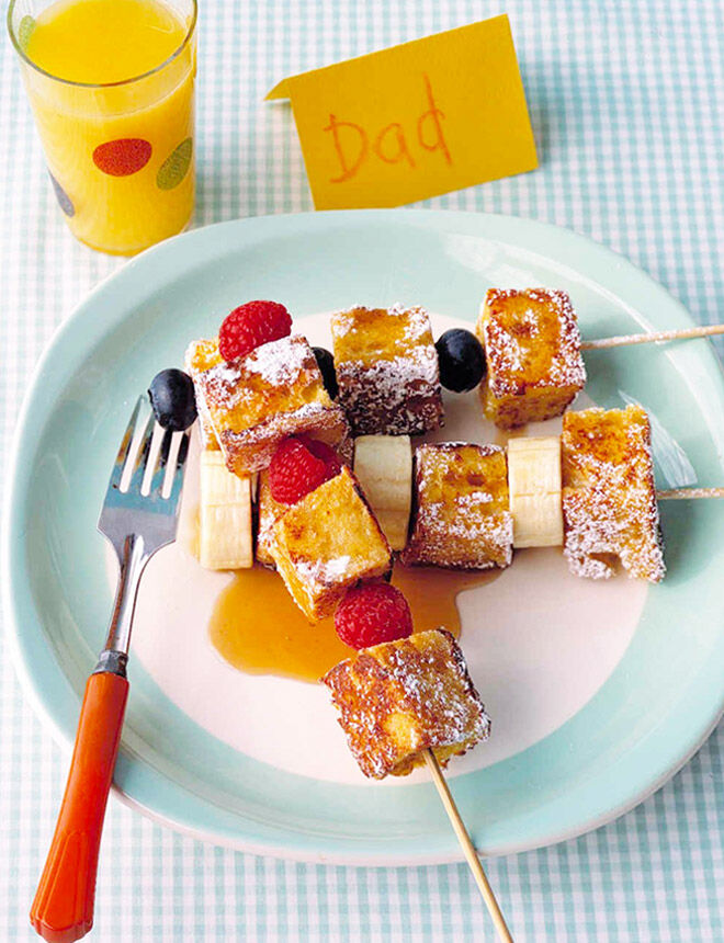 French toast kebabs for Father's Day breakfast