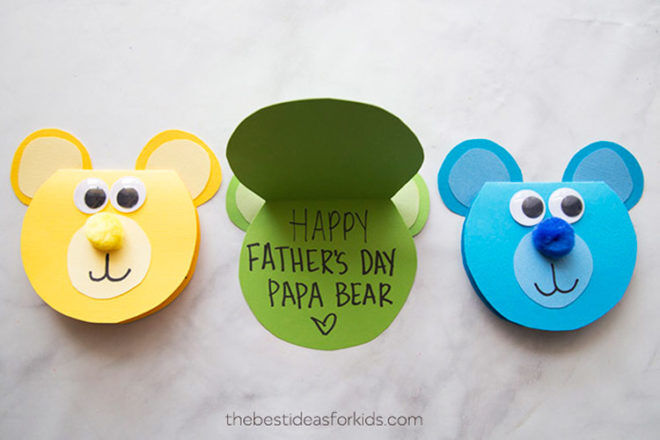 Homemade Father's Day card - Love you Papa Bear