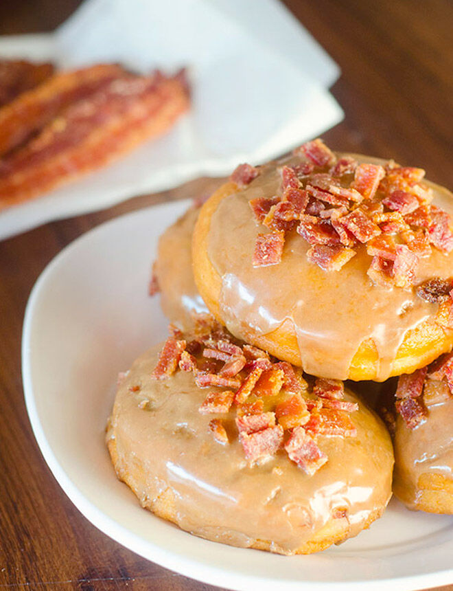 Maple bacon donuts for Father's Day breakfast
