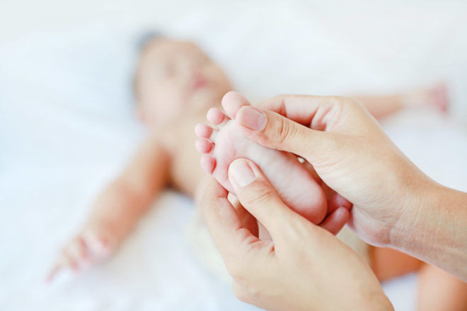 Baby feet reflexology