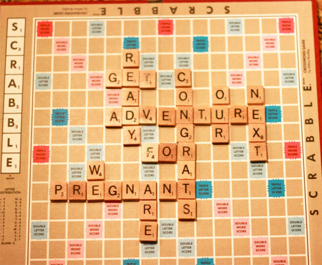 Scrabble pregnancy announcement