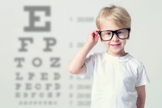 Boy eye test chart