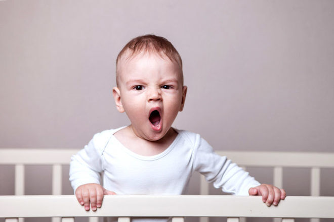 Yawning baby toddler child