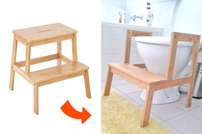 Using a Kmart step to make a toilet training helper