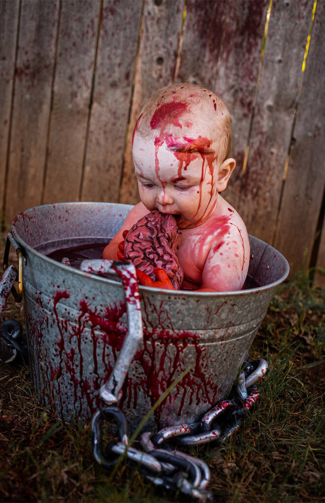 Zombie baby eating brains photos