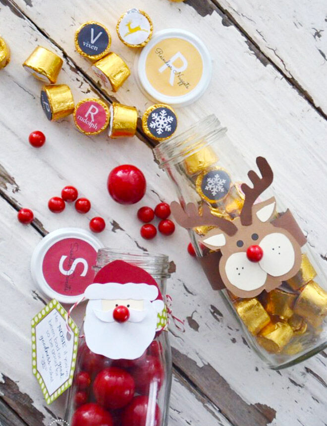 Christmas chocolates in a jar