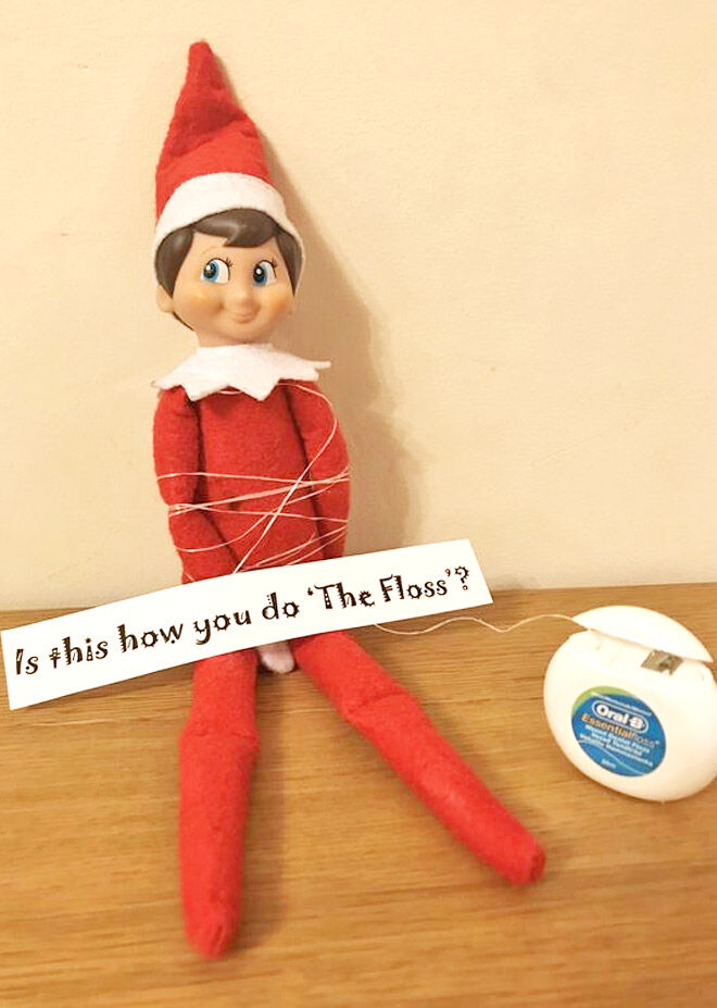 Elf on the Shelf doing the floss