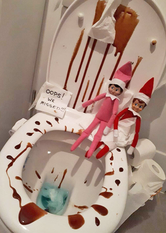 Elf on the Shelf toilet